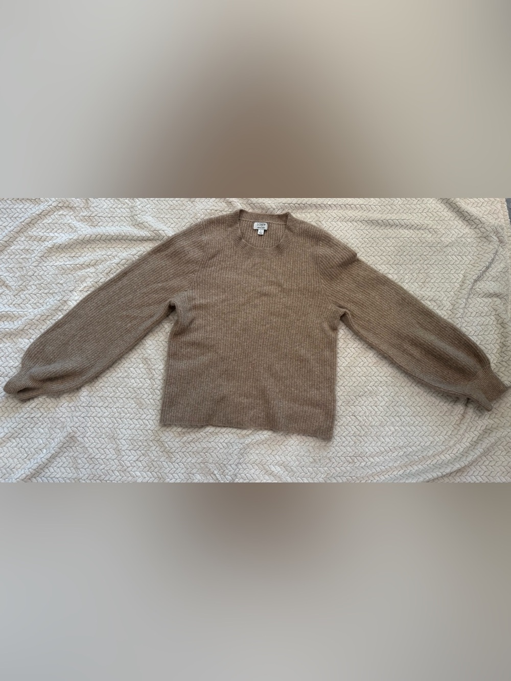 J. Crew Men's Ribbed Crewneck Sweater in Taupe Brown